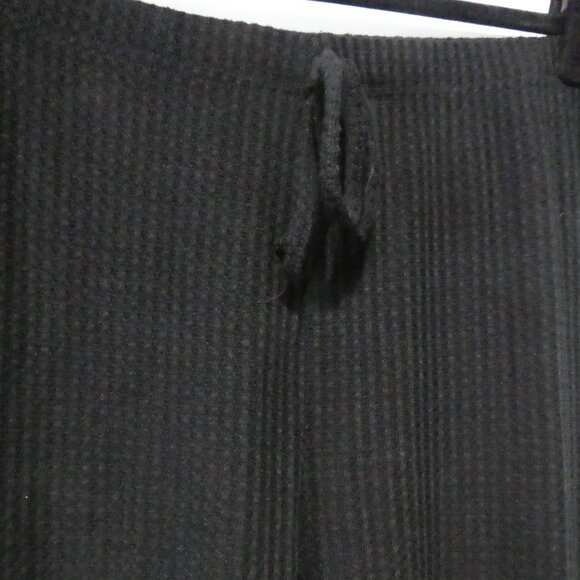 SHEIN | large | Black Waffle Knit Pull-Up Pants | Drawstring | No Pockets - Picture 4 of 16